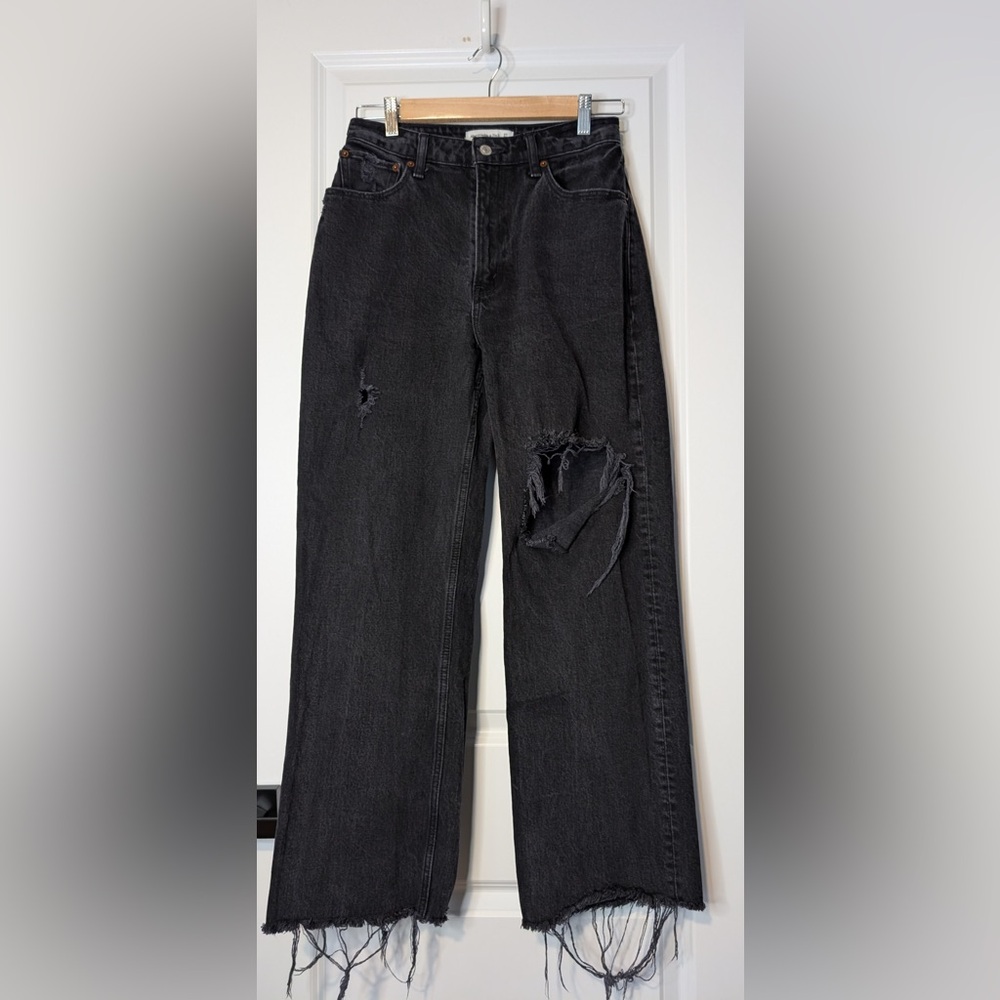 Abercrombie & Fitch The 90’s Relaxed Jean High Rise Curve Love Black Size 27/4R